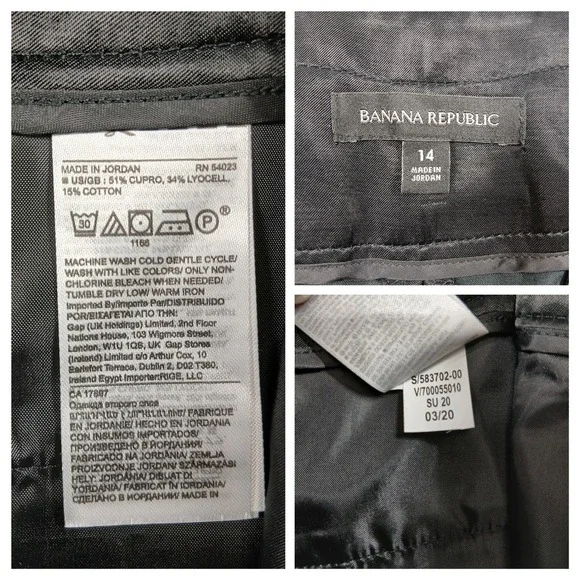 Banana Republic High-Rise Tapered Satin Cargo Pant Black Size 14 Cupro [PO] - Picture 4 of 10